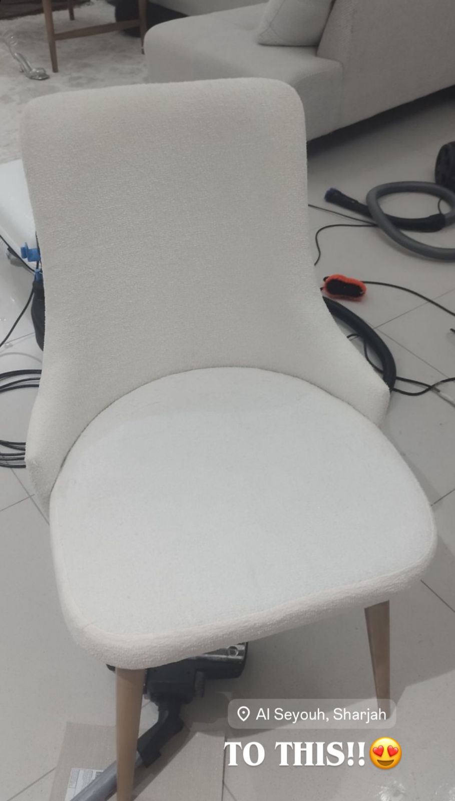 After sofa cleaning service in Al Zahia